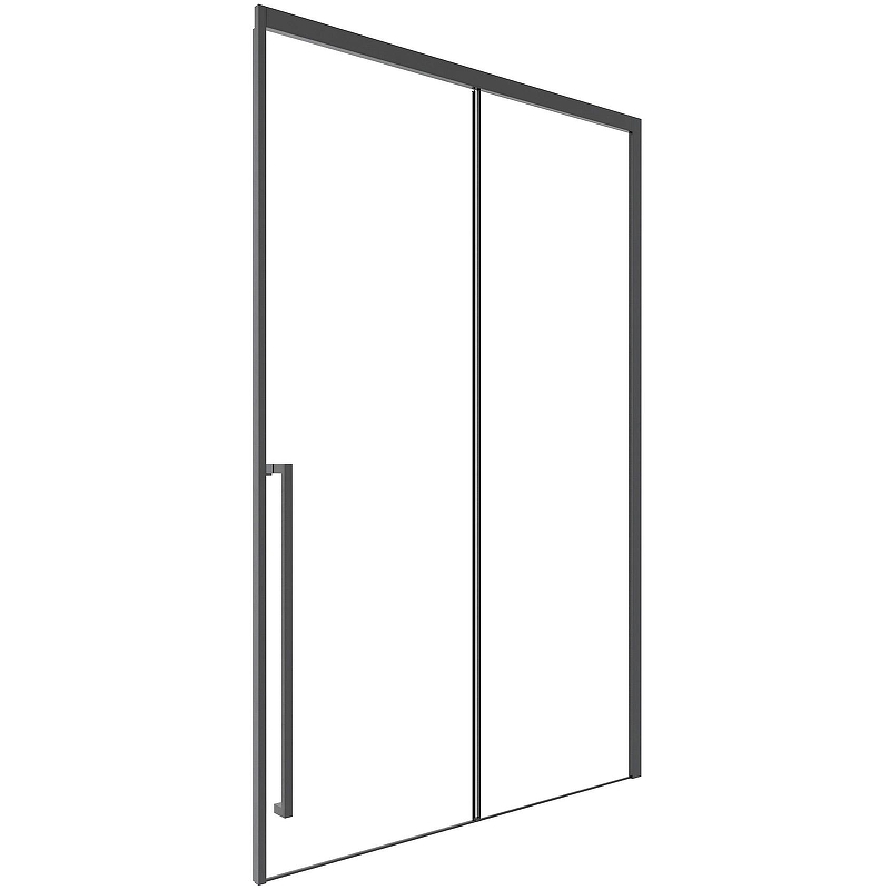 Душевая дверь Timo TDSS-140/03C-8L 1400x2000 T58L раздвижная профиль Черный стекло прозрачное