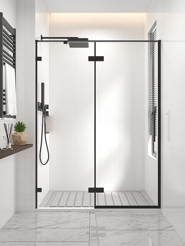 Душевая дверь Veconi Premium Alassio B 150 AL-150-00-B-C4 профиль цвет Черный матовый стекло прозрачное осветленное