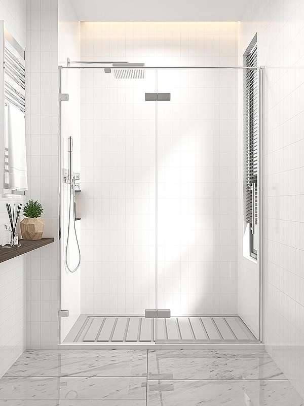 Душевая дверь Veconi Premium Alassio CH 140 AL-140-00-CH-C4 профиль цвет Хром стекло прозрачное осветленное