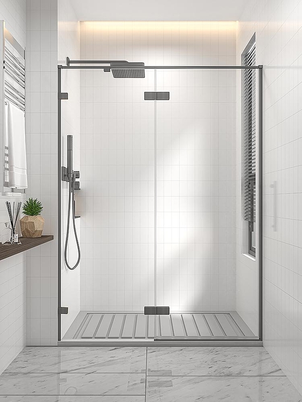 Душевая дверь Veconi Premium Alassio GR 120 AL-120-00-GR-C4 профиль цвет Брашированный графит стекло прозрачное осветленное