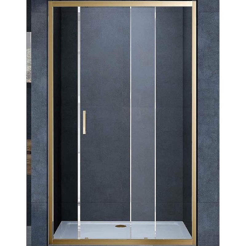 Душевая дверь Vincea Alpha 140 VDS-3AL140CLG профиль Брашированное золото стекло прозрачное