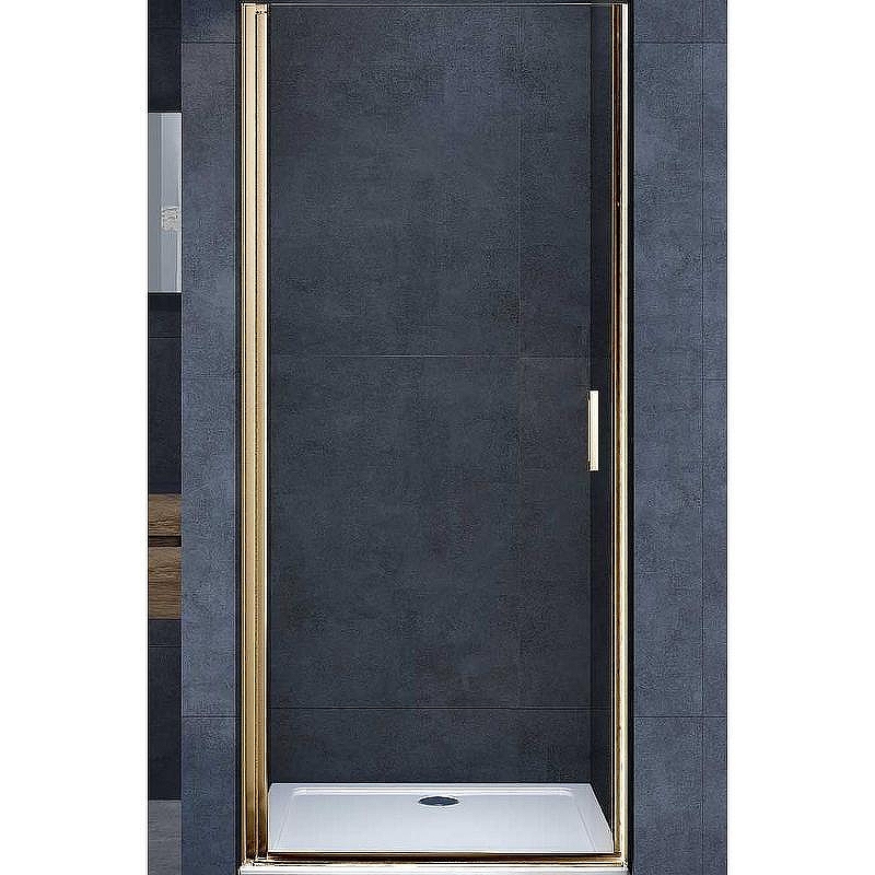 Душевая дверь Vincea Alpha 80 VDP-3AL800CLG профиль Брашированное золото стекло прозрачное