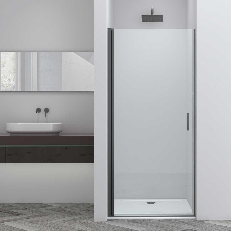 Душевая дверь Vincea Alpha 85 VDP-3AL850CLGM профиль Вороненая сталь стекло прозрачное