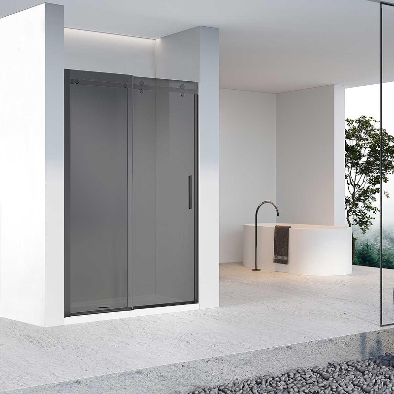 Душевая дверь Vincea Como-N 160 VDS-4CN160CGB профиль Черный стекло тонированное