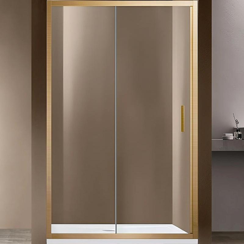 Душевая дверь Vincea Garda 115 VDS-1G115CLG профиль Брашированное золото стекло прозрачное