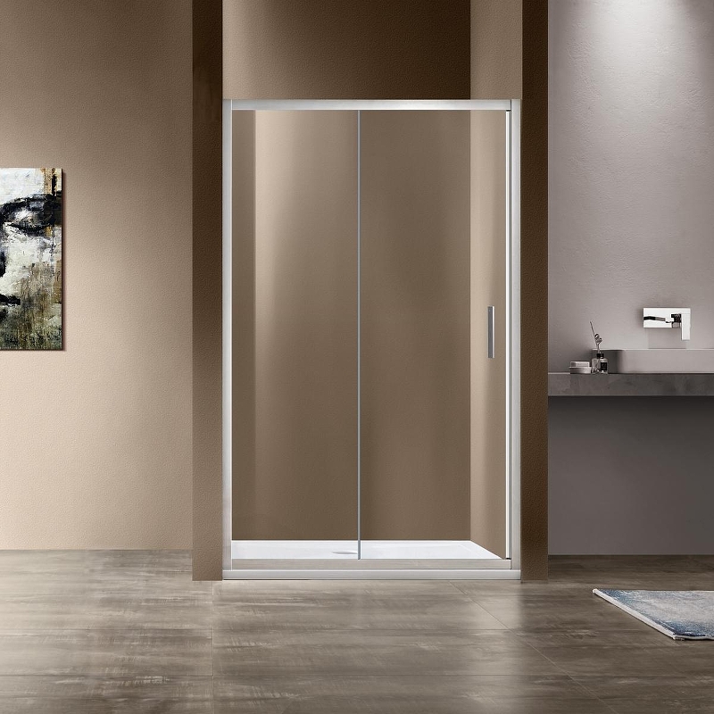 Душевая дверь Vincea Garda 120 VDS-1G120CLBN профиль Брашированный никель стекло прозрачное