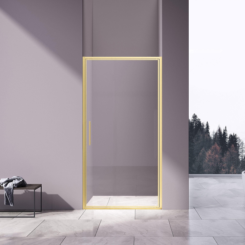 Душевая дверь Vincea Slim 100 VDP-4SL100CLG профиль Брашированное золото стекло прозрачное