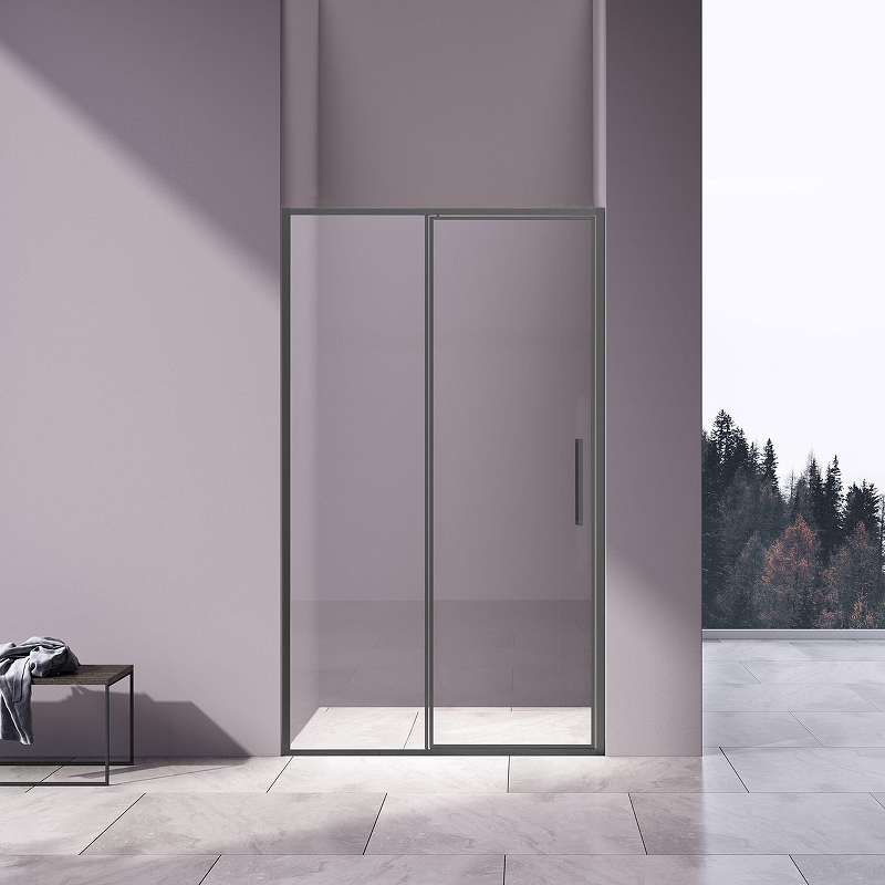 Душевая дверь Vincea Slim 120 VDP-4SL120CLGM профиль Вороненая сталь стекло прозрачное