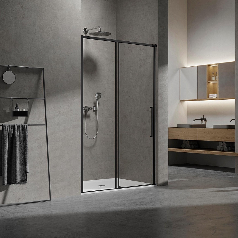Душевая дверь Vincea Slim 130 VDS-6SL130CLB профиль Черный стекло прозрачное