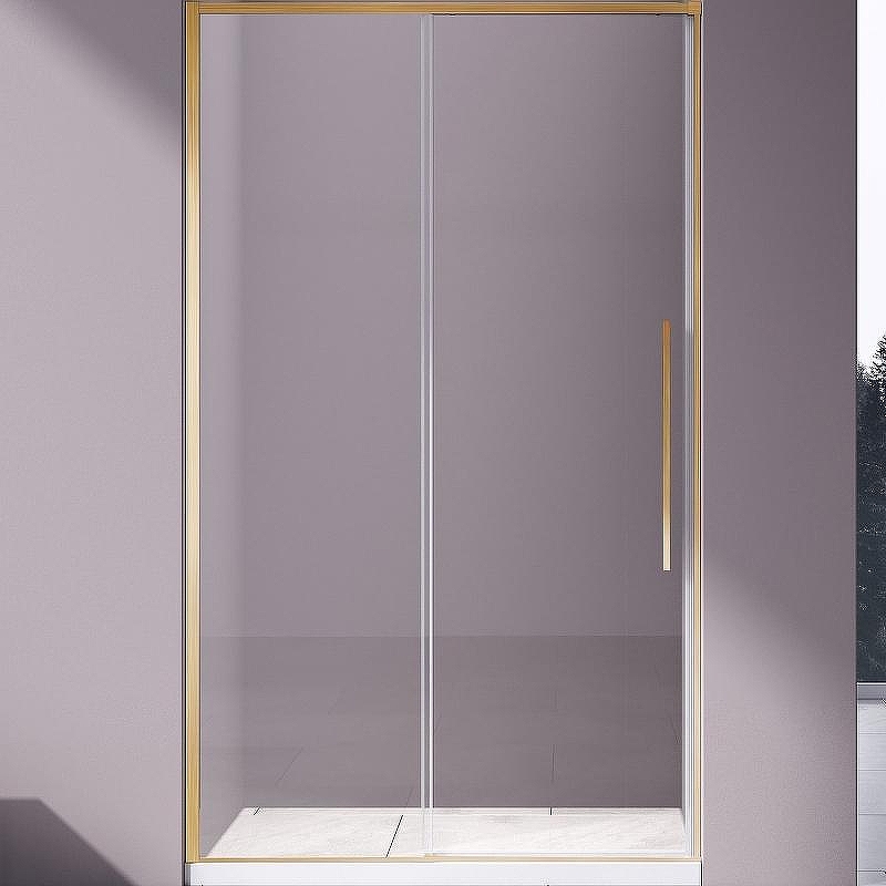 Душевая дверь Vincea Slim-N 110 VDS-4SN110CLG профиль Брашированное золото стекло прозрачное
