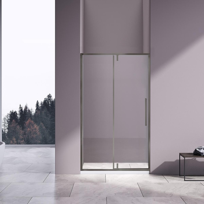 Душевая дверь Vincea Slim-N 120 VDP-4SN120CLGM профиль Вороненая сталь стекло прозрачное