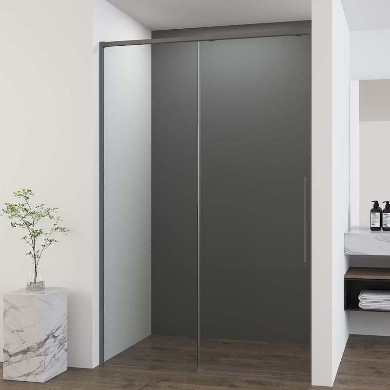 Душевая дверь Vincea Ultima 120 VDS-7UL120CLGM профиль Вороненая сталь стекло прозрачное