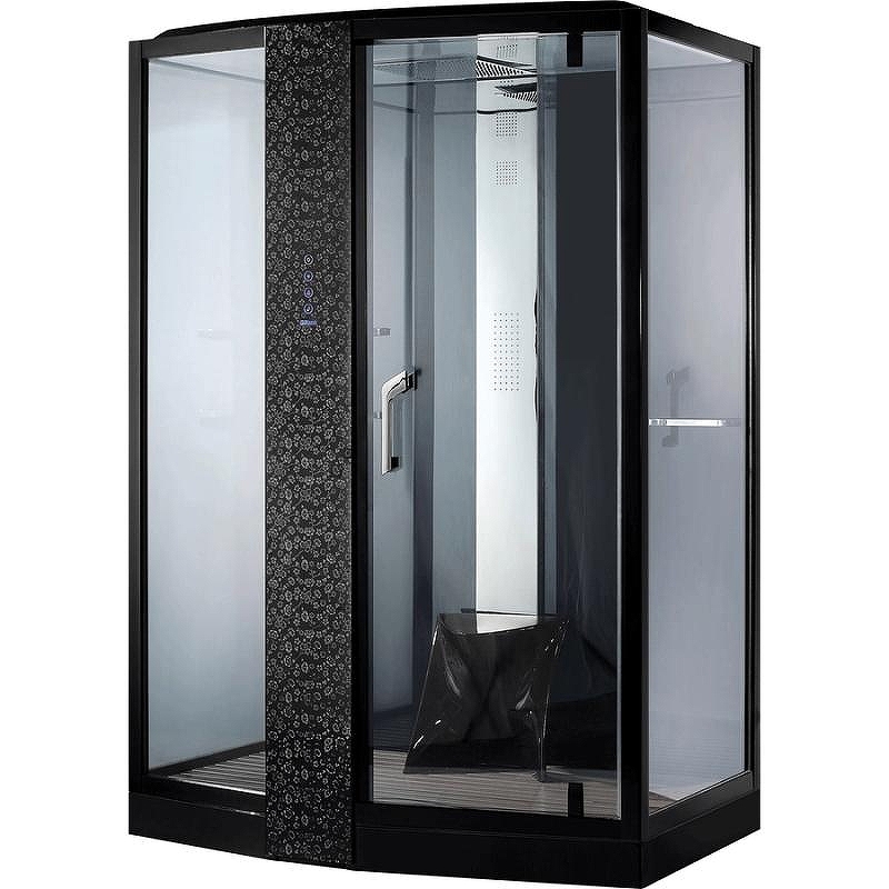 Душевая кабина Orans 150x100 L 89102lb с баней профиль Черный задние стенки Черные
