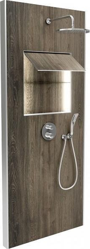Душевая панель Jacob Delafon Ecrin E803031-D34 с термостатом цвет Темный дуб