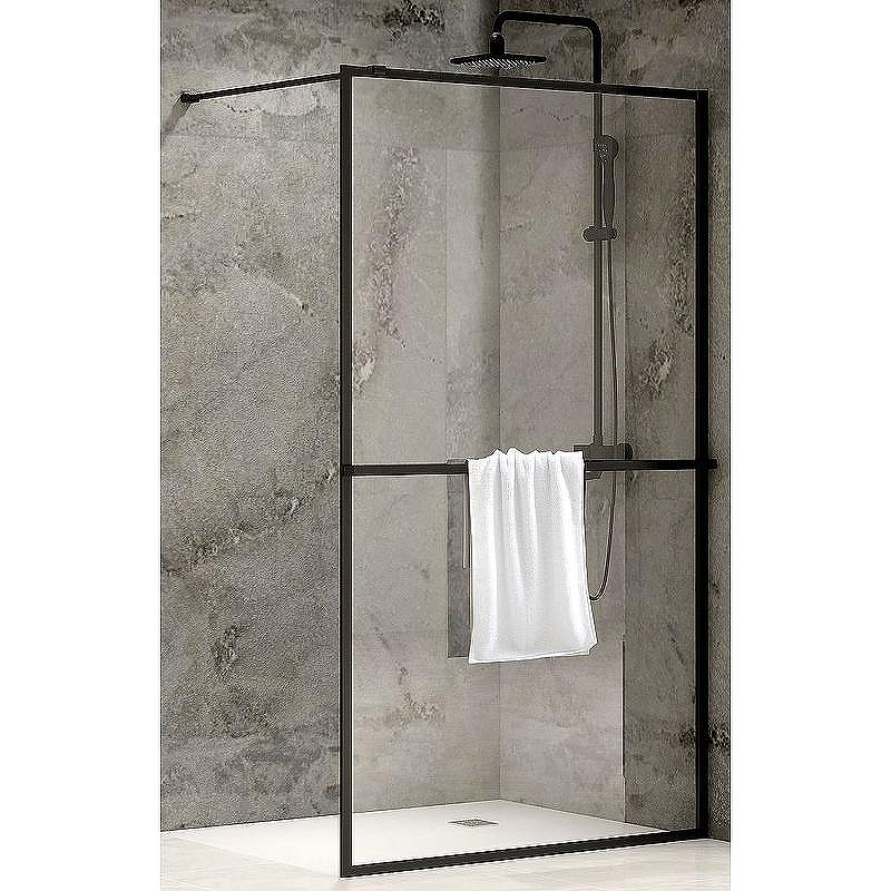 Душевая перегородка Abber AG60120B 120x200 профиль Черный стекло прозрачное