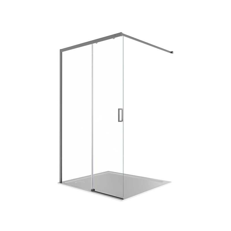Душевая перегородка Aquatek Walk In 120 AQ.WISL.120.1GM профиль Оружейная сталь стекло прозрачное