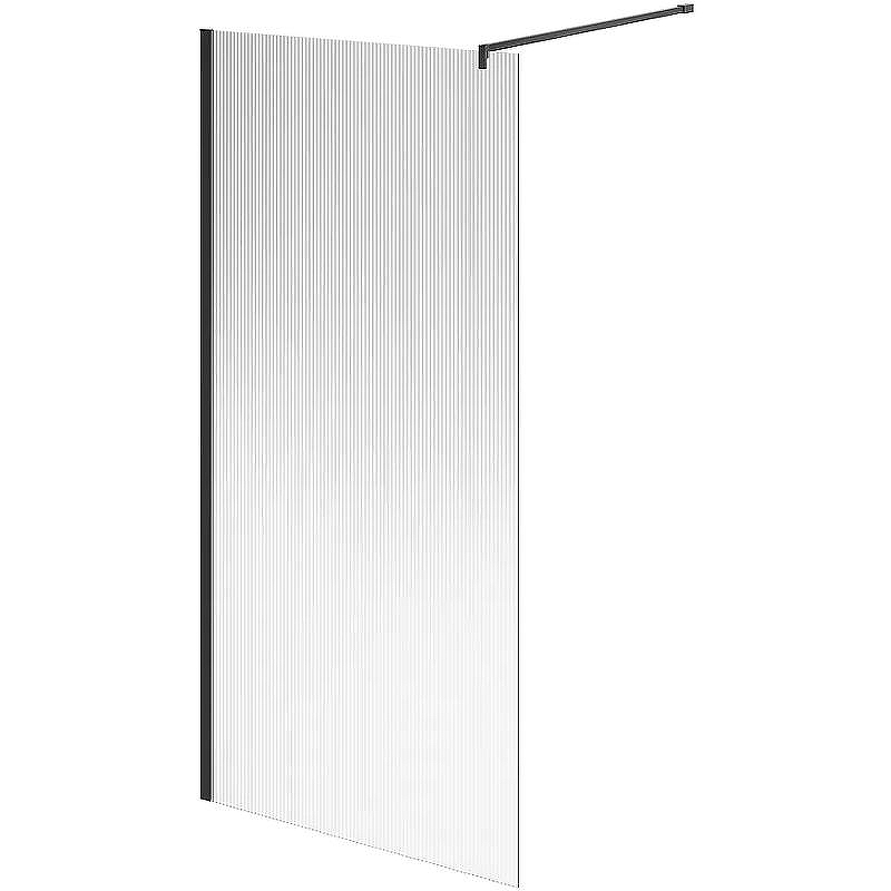 Душевая перегородка Kerama Marazzi Cristallo 100 CT.100.WI.BLK.M профиль Черный матовый стекло рифленое