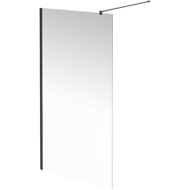 Душевая перегородка Kerama Marazzi Vetro 100 VE.100.WI.BLK.M профиль Черный матовый стекло прозрачное