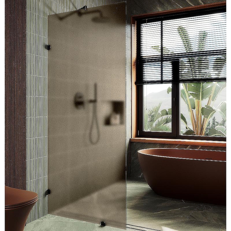 Душевая перегородка Maybah Glass MGD-266-6 890x1950 коннектор стена-стекло Черный стекло бронзовое матовое