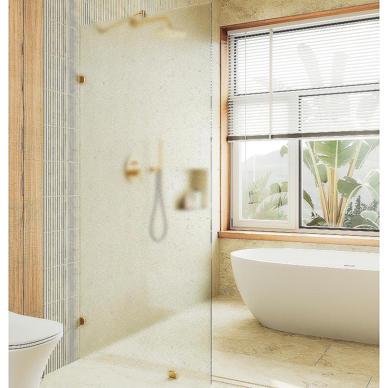 Душевая перегородка Maybah Glass MGD-270-3 990x1950 коннектор стена-стекло Золото стекло сатиновое