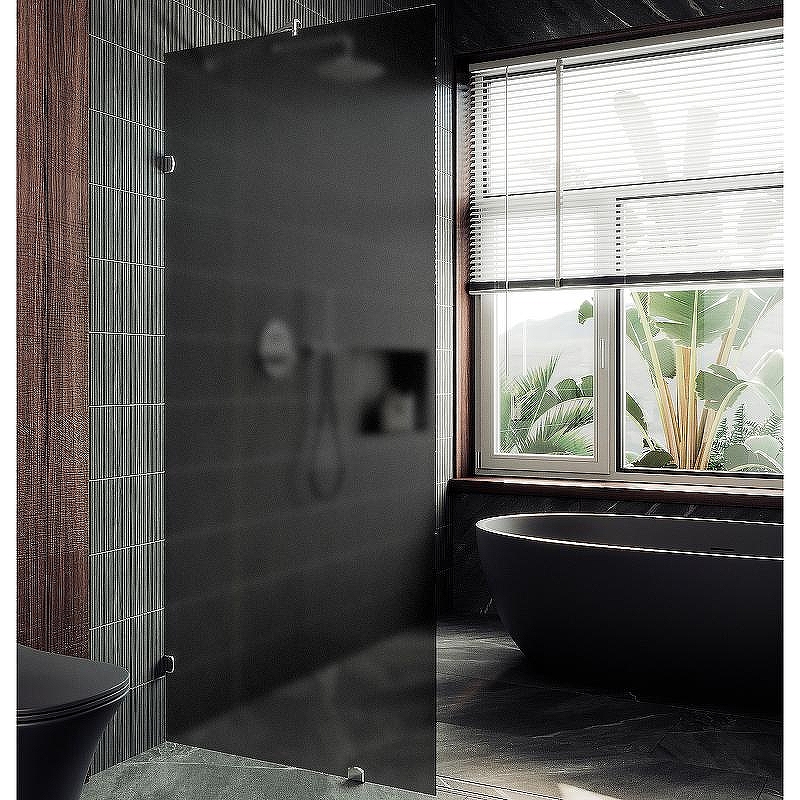 Душевая перегородка Maybah Glass MGD-272-4 890x1950 коннектор стена-стекло Хром глянцевый стекло графитовое матовое