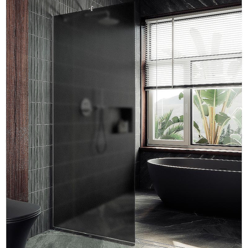 Душевая перегородка Maybah Glass MGD-682-5у 1090x1950 в узком профиле Хром матовый стекло графитовое матовое