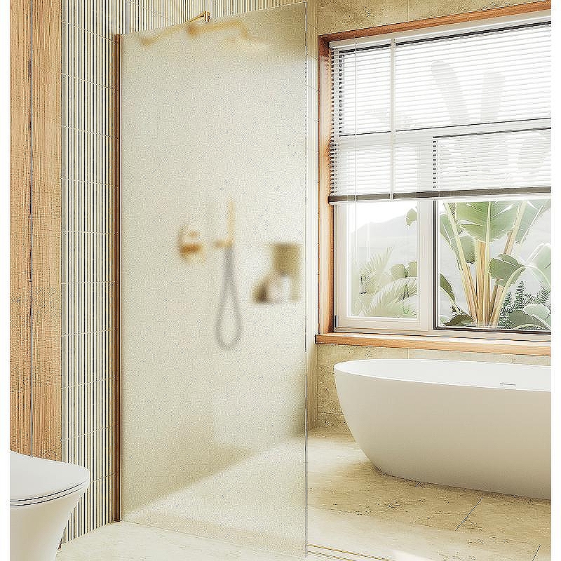 Душевая перегородка Maybah Glass MGD-690-3ш 890x1950 в широком профиле Золото стекло сатиновое