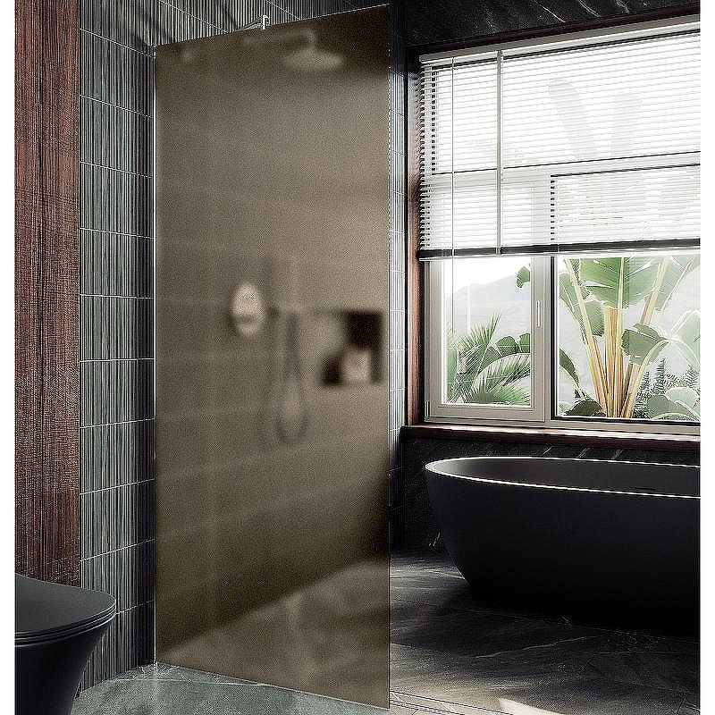 Душевая перегородка Maybah Glass MGD-692-5ш 890x1950 в широком профиле Хром матовый стекло бронзовое матовое