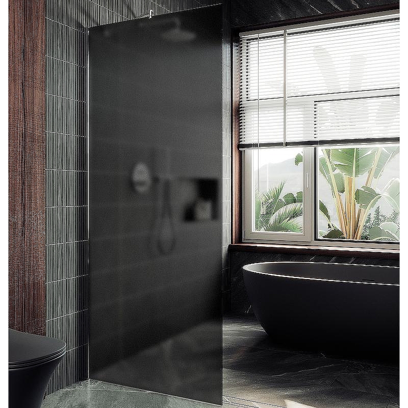 Душевая перегородка Maybah Glass MGD-694-5ш 890x1950 в широком профиле Хром матовый стекло графитовое матовое