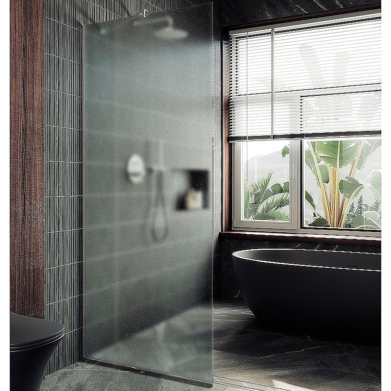 Душевая перегородка Maybah Glass MGD-700-5у 790x1950 в узком профиле Хром матовый стекло сатиновое