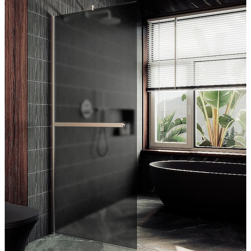 Душевая перегородка Maybah Glass MGD-712-5ш 1090x1950 в широком профиле Хром матовый стекло графитовое матовое