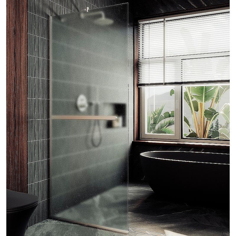 Душевая перегородка Maybah Glass MGD-713-5у 1090x1950 в узком профиле Хром матовый стекло сатиновое