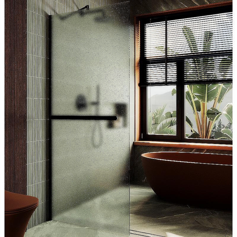 Душевая перегородка Maybah Glass MGD-725-6ш 690x1950 в широком профиле Черный стекло сатиновое