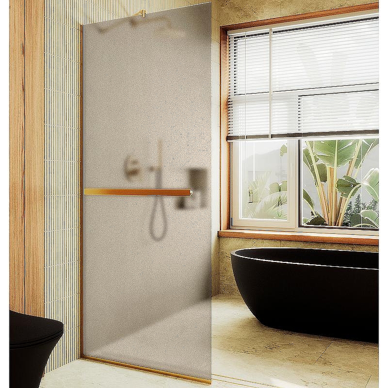 Душевая перегородка Maybah Glass MGD-728-3у 790x1950 в узком профиле Золото стекло бронзовое матовое