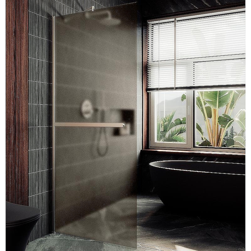 Душевая перегородка Maybah Glass MGD-728-5ш 790x1950 в широком профиле Хром матовый стекло бронзовое матовое