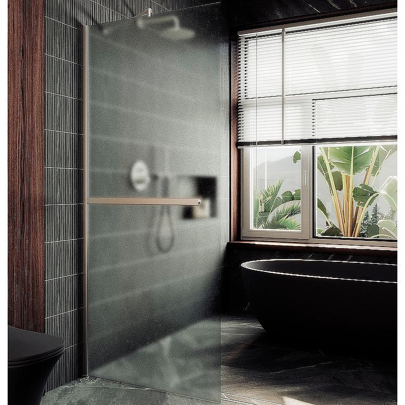 Душевая перегородка Maybah Glass MGD-731-5ш 790x1950 в широком профиле Хром матовый стекло сатиновое
