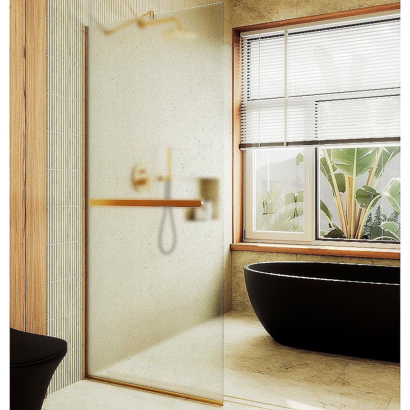 Душевая перегородка Maybah Glass MGD-737-3у 890x1950 в узком профиле Золото стекло сатиновое