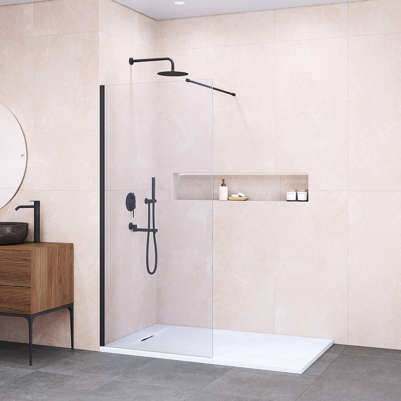 Душевая перегородка RGW Walk In WA-010B 140 351001014-14 профиль Черный стекло прозрачное