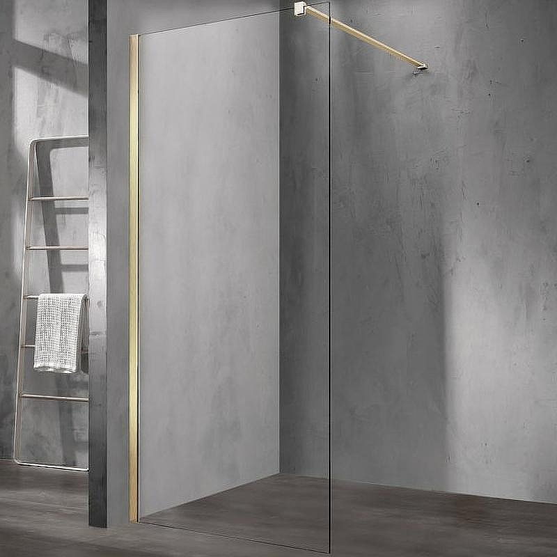Душевая перегородка Vincea Walk-In 100 VSW-1H100CLG профиль Золото матовое стекло прозрачное