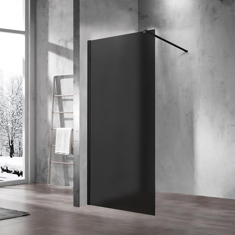 Душевая перегородка Vincea Walk in 100 VSW-1H100GFB профиль Черный матовый стекло матовое тонированное