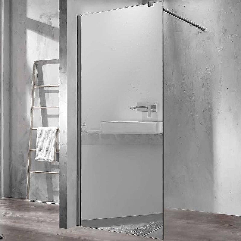 Душевая перегородка Vincea Walk-In 100 VSW-1H100MRGM профиль Вороненая сталь стекло зеркальное