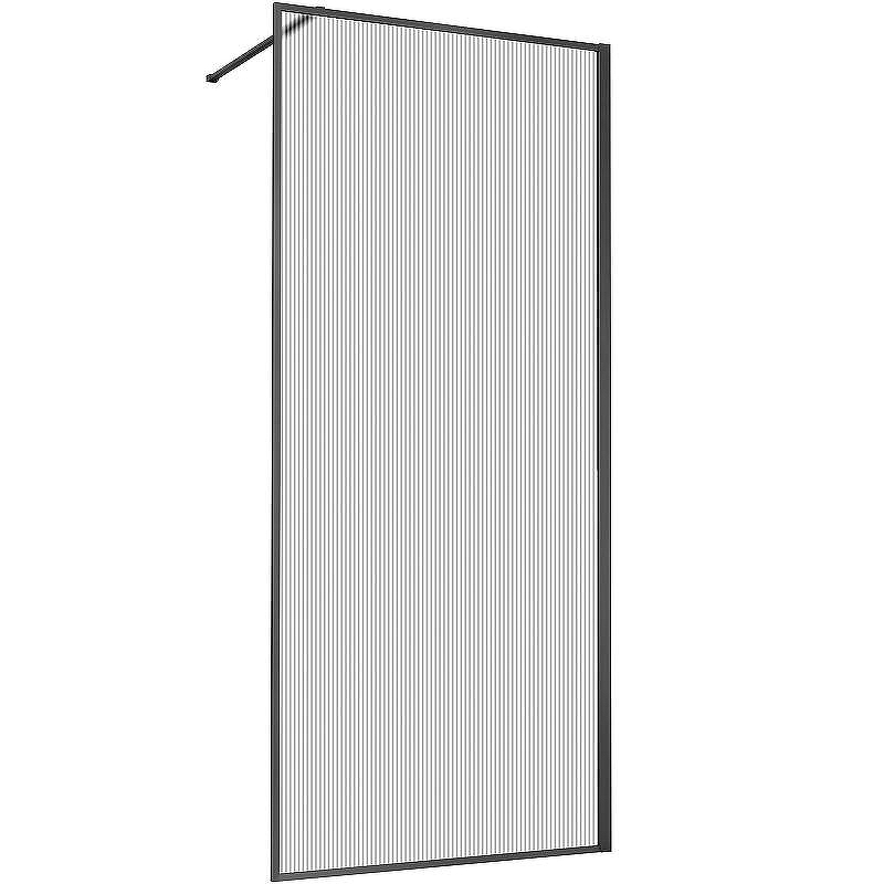 Душевая перегородка Vincea Walk-In 100 VSW-1HP100FLGM профиль Вороненая сталь стекло рифленое