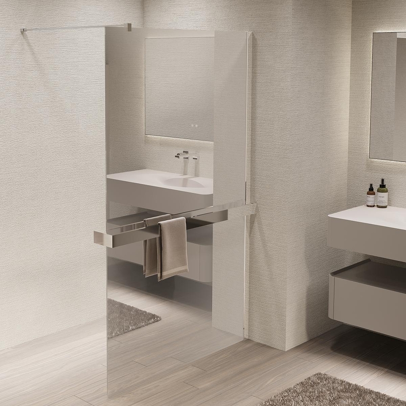 Душевая перегородка Vincea Walk in 100 VSW-1HR100MR профиль цвет Хром стекло зеркальное