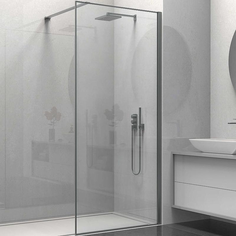 Душевая перегородка Vincea Walk-In 100 VSW-1HS100CLGM профиль Вороненая сталь стекло прозрачное