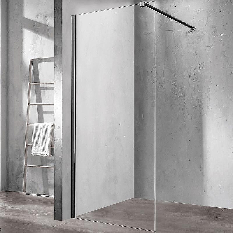 Душевая перегородка Vincea Walk-In 110 VSW-1H110CLB профиль Черный матовый стекло прозрачное