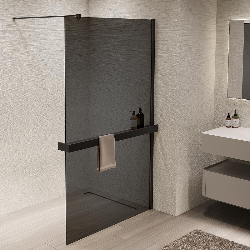 Душевая перегородка Vincea Walk in 110 VSW-1HR110CGB профиль цвет Черный стекло тонированное