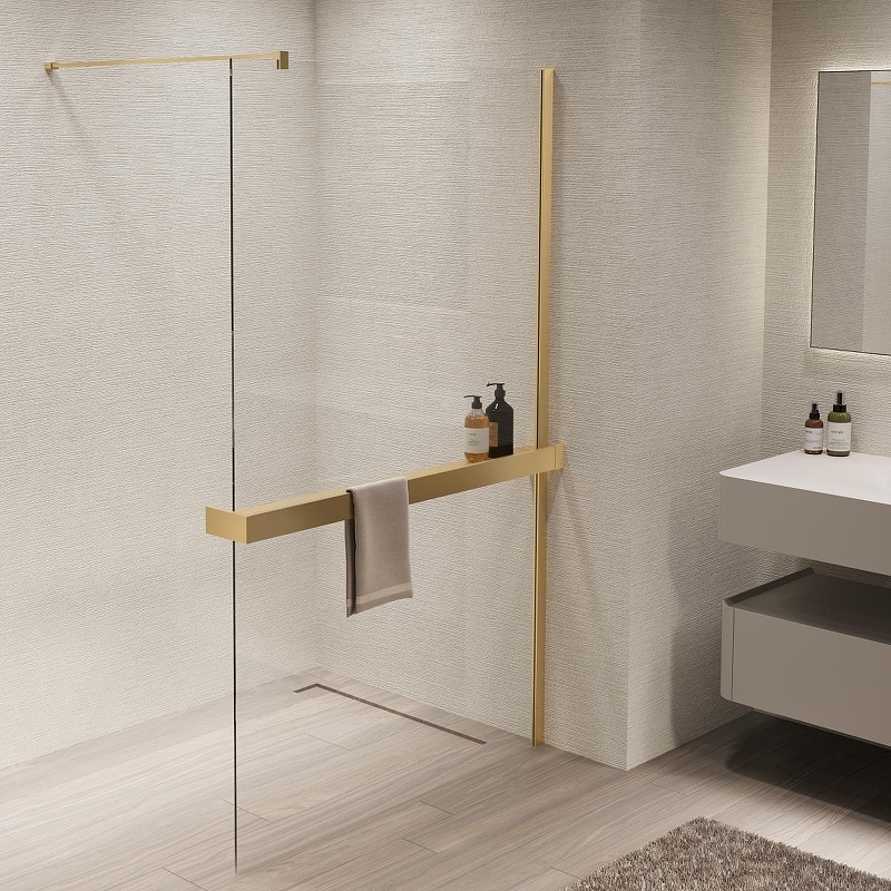 Душевая перегородка Vincea Walk in 110 VSW-1HR110CLG профиль цвет Матовый золотой стекло прозрачное