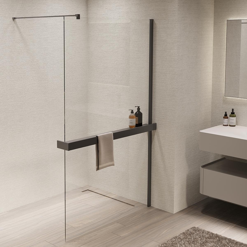 Душевая перегородка Vincea Walk in 110 VSW-1HR110CLGM профиль цвет Вороненая сталь стекло прозрачное