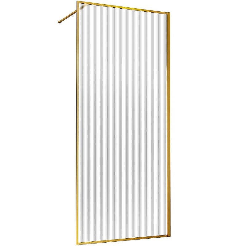 Душевая перегородка Vincea Walk-In 120 VSW-1HP120FLBG профиль Брашированное золото стекло рифленое
