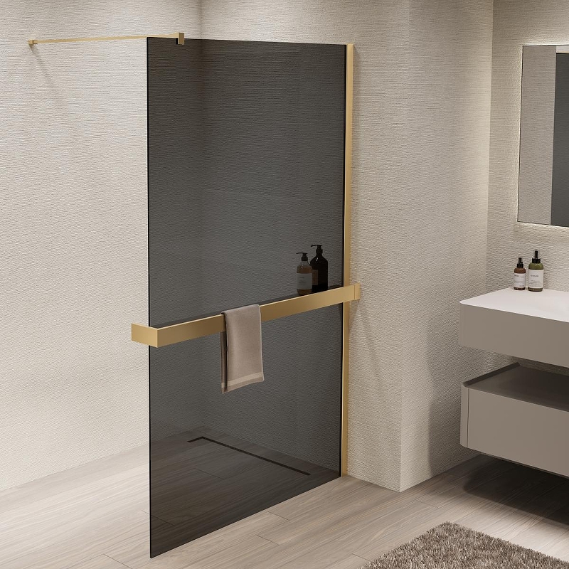 Душевая перегородка Vincea Walk in 120 VSW-1HR120CGG профиль цвет Матовый золотой стекло тонированное